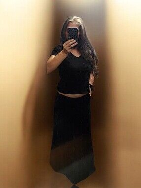 Vinatge Morbid Threads Velvet Skirt Set Size L